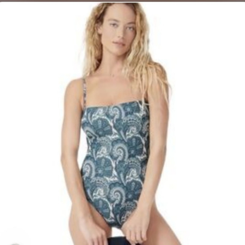 JCrew Blue Paisley One-Piece Swimsuit- Sz 16